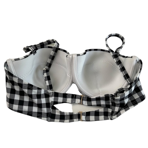 NWT Adore Me Vivien Contour black white gingham bikini 38D top & large bottom - Picture 7 of 16